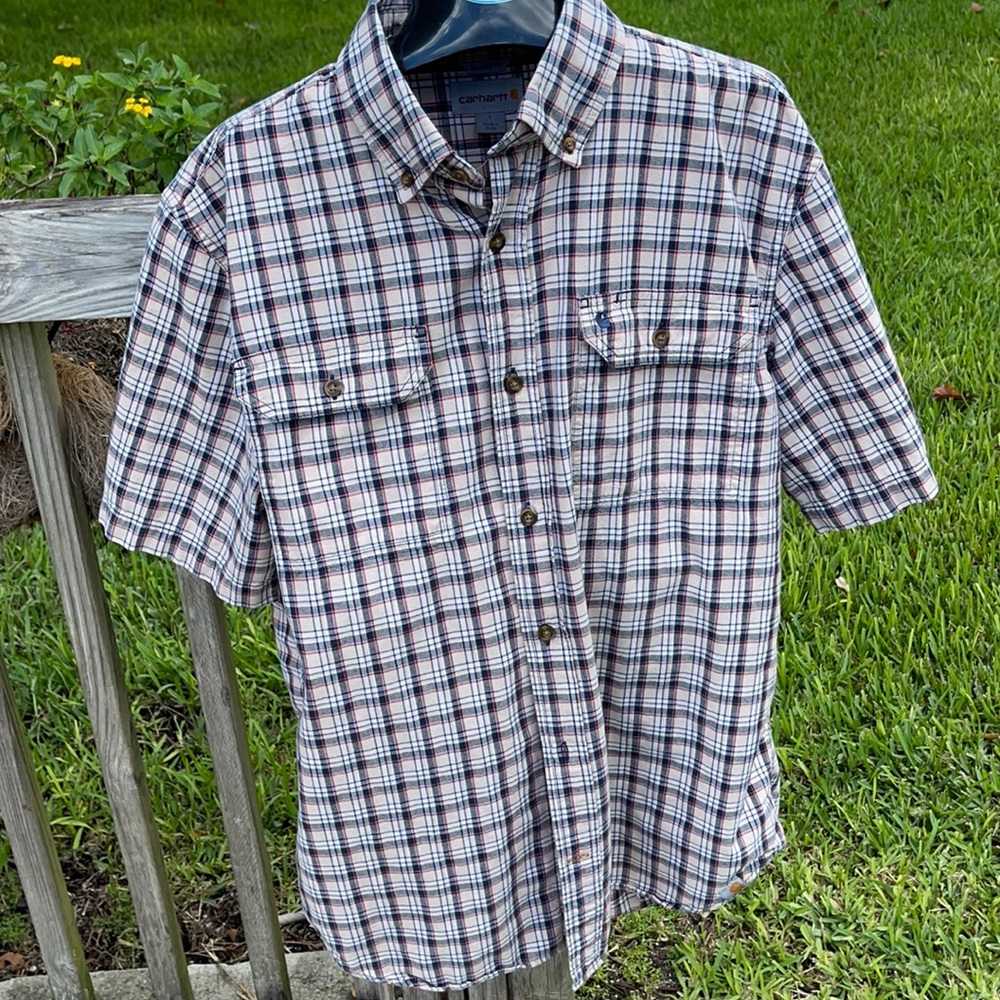 Carhartt Plaid Short Sleeve shirt Relaxed Fit L
